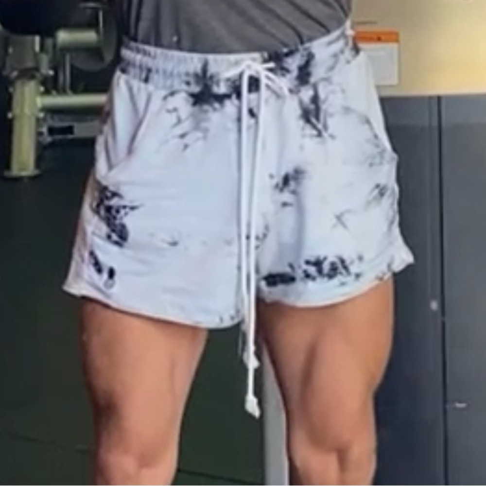 Black and white Tie Dye Gym Shorts